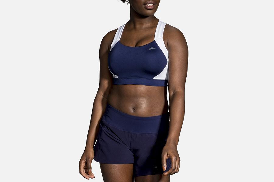 Brooks UpHold Crossback Women Clothes & Sports Bra Blue OHL573016